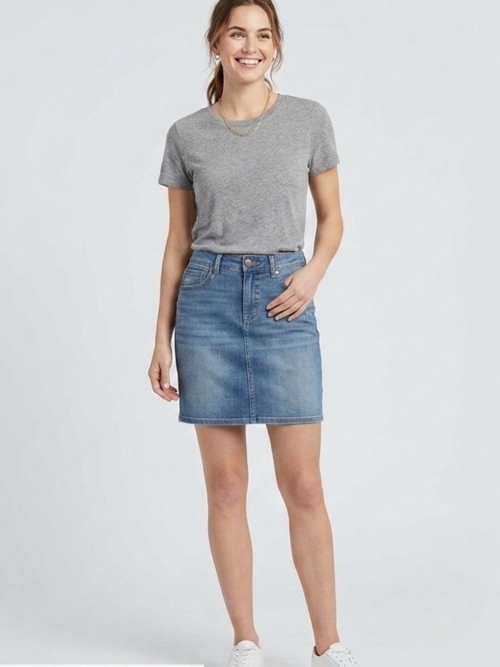 GAP classic Light Blue vintage wash Denim Mini Skirt SZ 29/8
